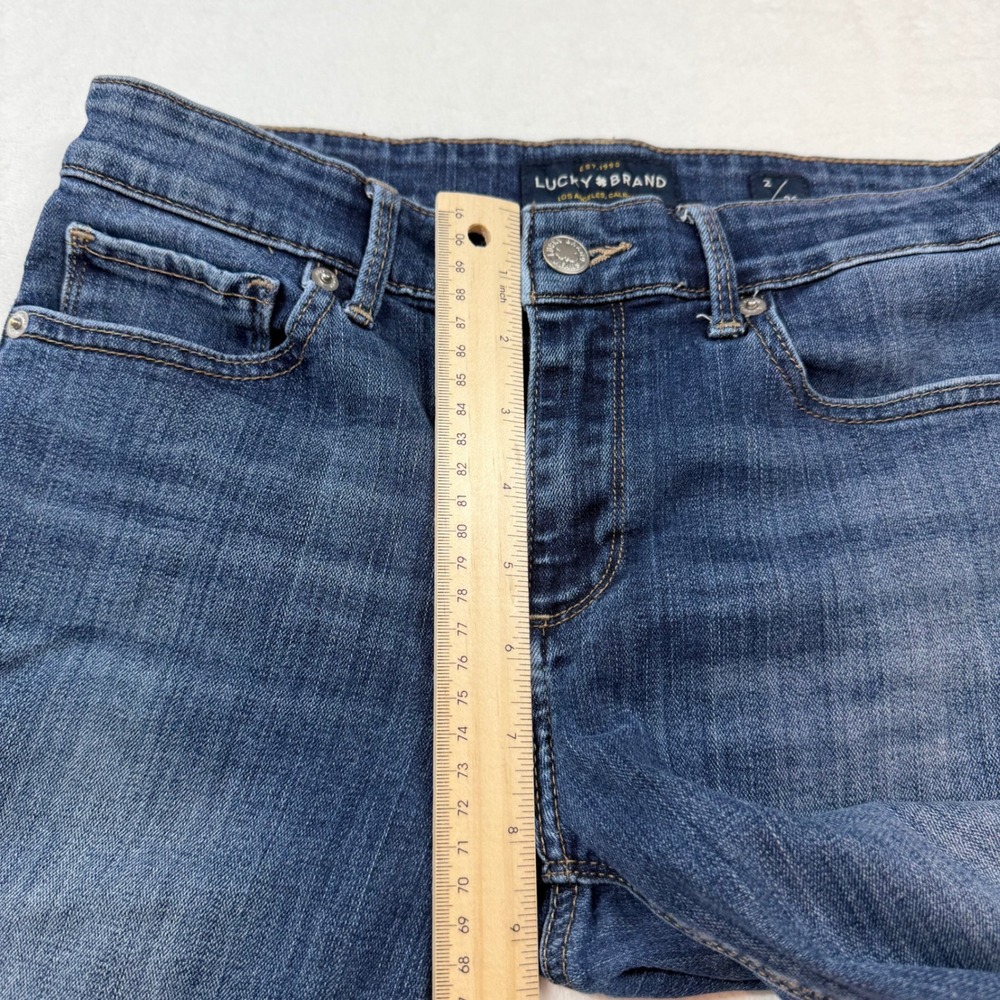 Lucky Brand‎ Ava Skinny Jeans Womens 2/26 Blue Good Raw Released Hem Mid Rise - Picture 9 of 12